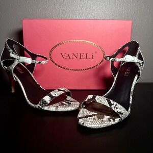 Vaneli Womens Berk Snake Ankle Strap Dress Sandals - Size‎ 8